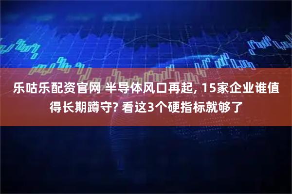 乐咕乐配资官网 半导体风口再起, 15家企业谁值得长期蹲守? 看这3个硬指标就够了